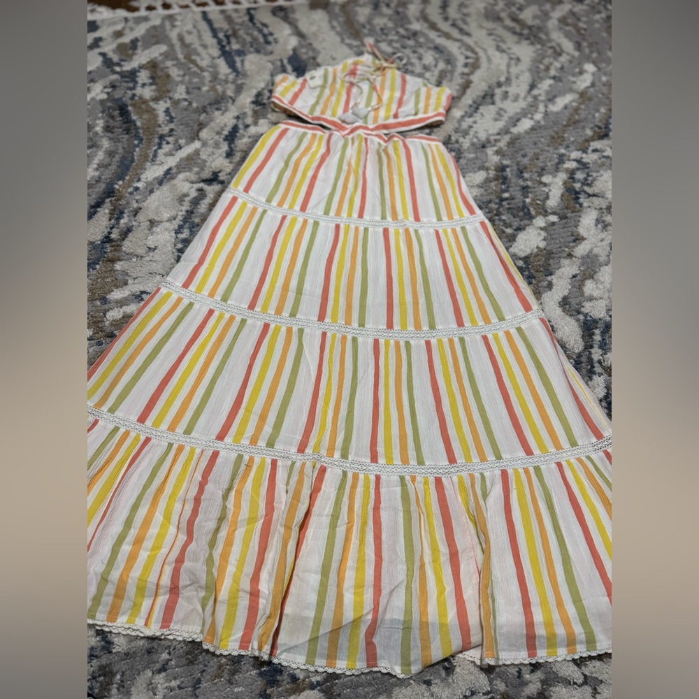 Aerie Multicolor Striped Backless Dress